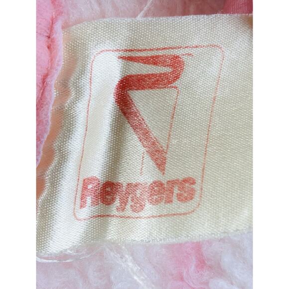 Vintage Dolan Reygers Acrylic Plush Baby Blanket Sheep Pink W. Germany Lovey - Picture 11 of 12